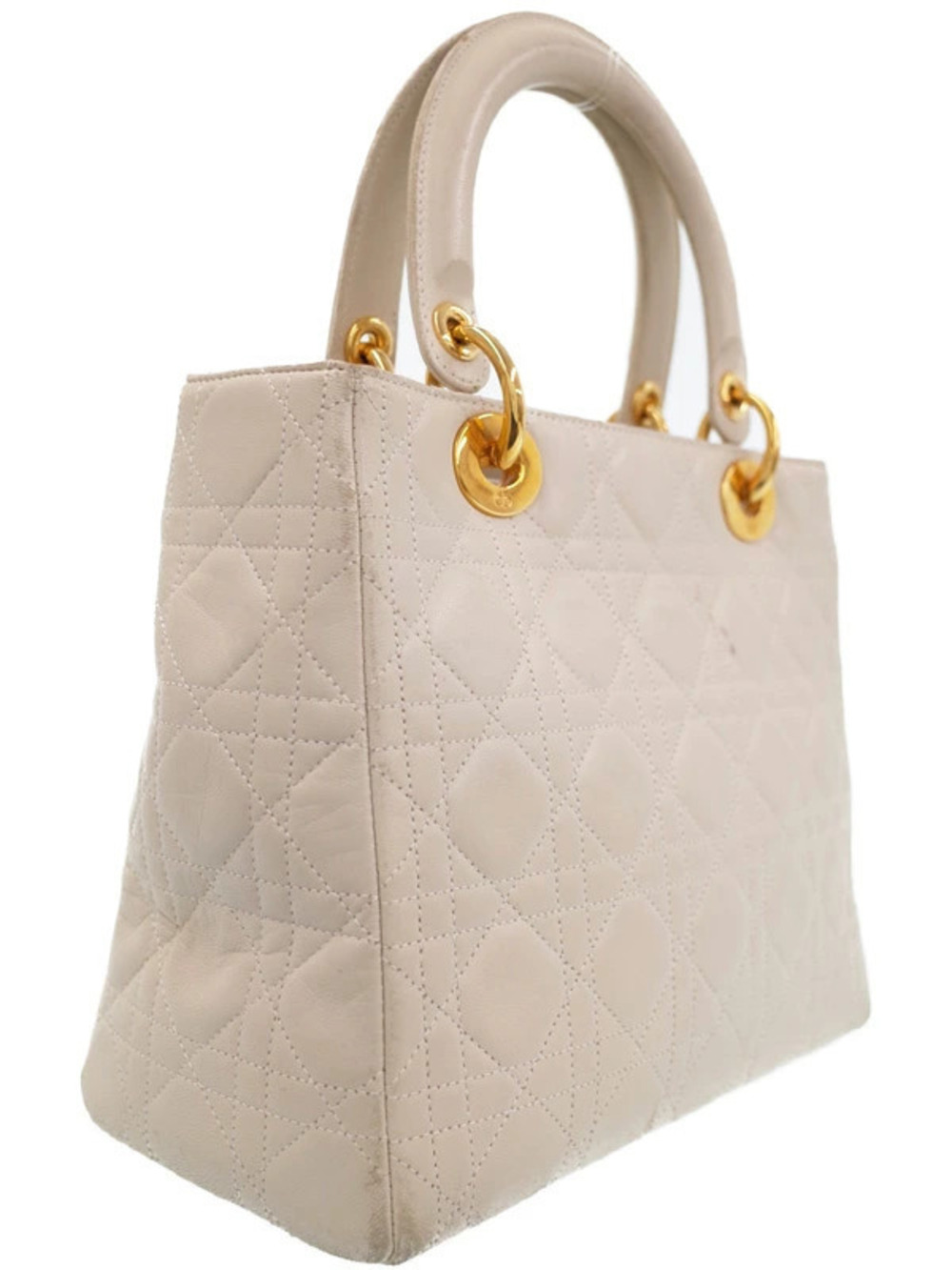 Dior Christian 2way Quilted bag Cannage Lady Black
